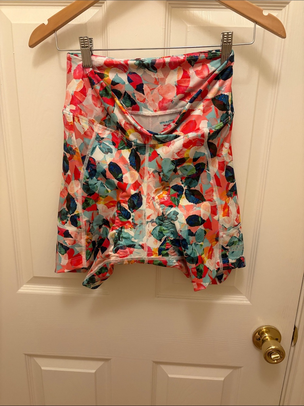 Wild Cycler Floral Active Top - Coral & Teal size Medium